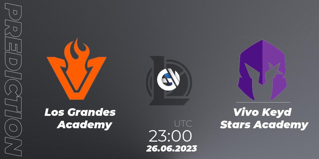 Prognose für das Spiel Los Grandes Academy VS Vivo Keyd Stars Academy. 26.06.2023 at 23:15. LoL - CBLOL Academy Split 2 2023 - Group Stage