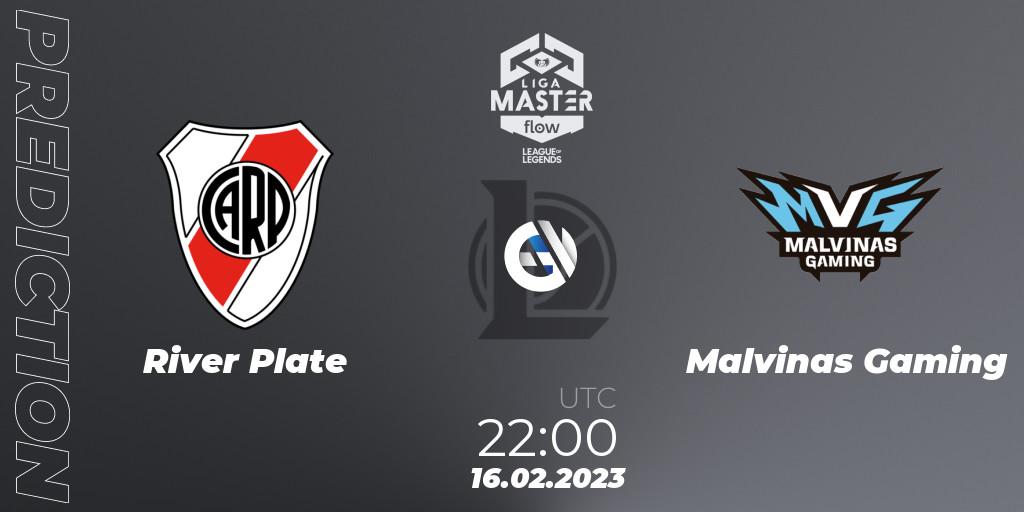 Prognose für das Spiel River Plate VS Malvinas Gaming. 16.02.23. LoL - Liga Master Opening 2023 - Group Stage