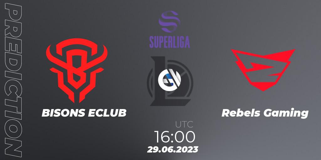 Prognose für das Spiel BISONS ECLUB VS Rebels Gaming. 29.06.2023 at 19:00. LoL - Superliga Summer 2023 - Group Stage