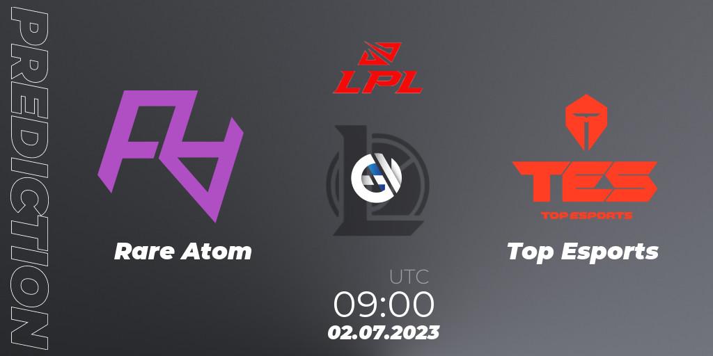 Prognose für das Spiel Rare Atom VS Top Esports. 02.07.23. LoL - LPL Summer 2023 Regular Season