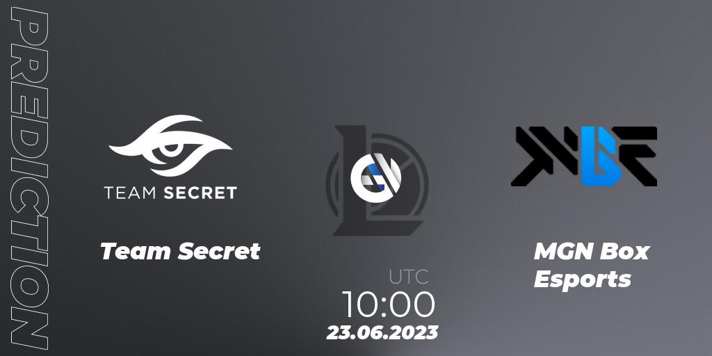 Prognose für das Spiel Team Secret VS MGN Box Esports. 23.06.2023 at 10:00. LoL - VCS Dusk 2023