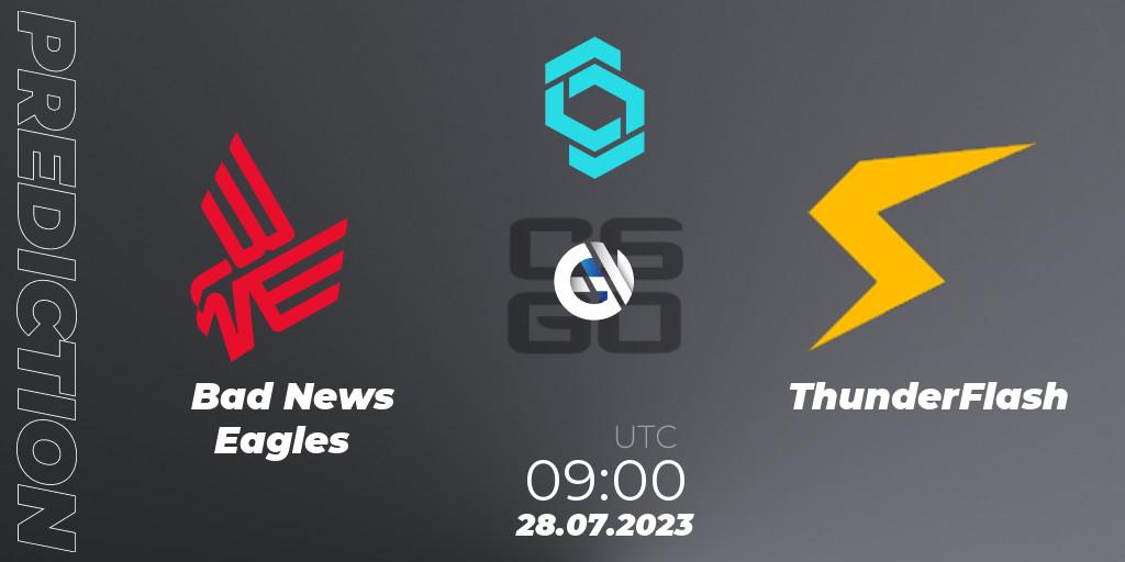 Prognose für das Spiel Bad News Eagles VS ThunderFlash. 28.07.23. CS2 (CS:GO) - CCT North Europe Series #6