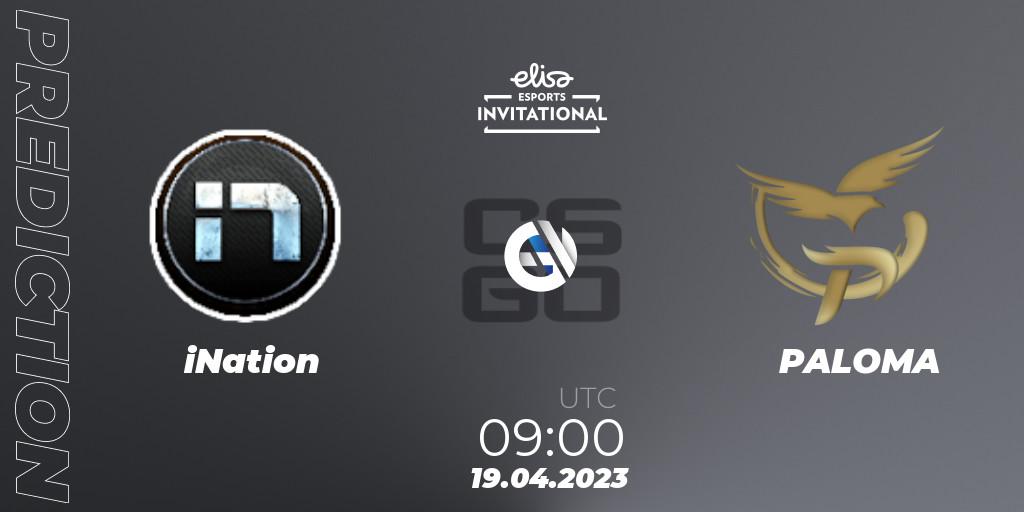 Prognose für das Spiel iNation VS Ignis Serpens. 19.04.2023 at 09:00. Counter-Strike (CS2) - Elisa Invitational Spring 2023 Contenders