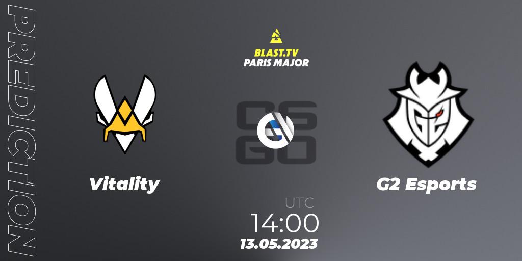 Prognose für das Spiel Vitality VS G2 Esports. 13.05.23. CS2 (CS:GO) - BLAST Paris Major 2023