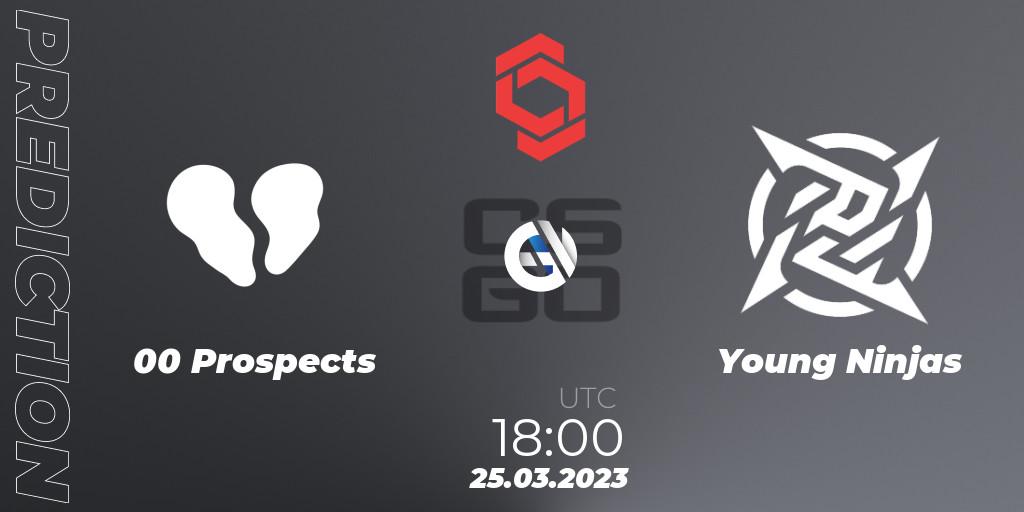Prognose für das Spiel 00 Prospects VS Young Ninjas. 25.03.23. CS2 (CS:GO) - CCT Central Europe Series #5