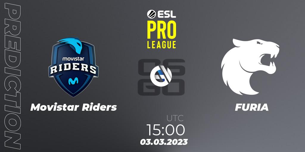 Prognose für das Spiel Movistar Riders VS FURIA. 03.03.2023 at 15:00. Counter-Strike (CS2) - ESL Pro League Season 17