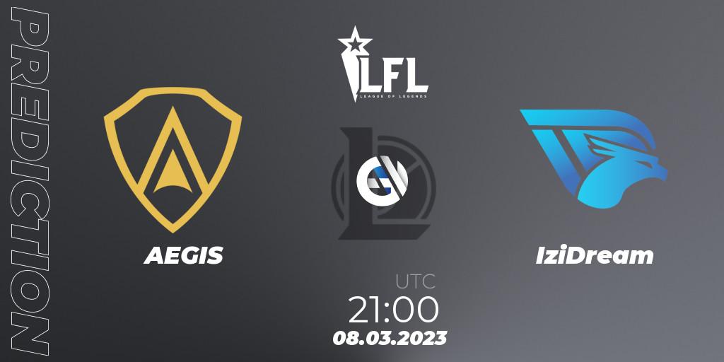 Prognose für das Spiel AEGIS VS IziDream. 08.03.2023 at 21:00. LoL - LFL Spring 2023 - Group Stage