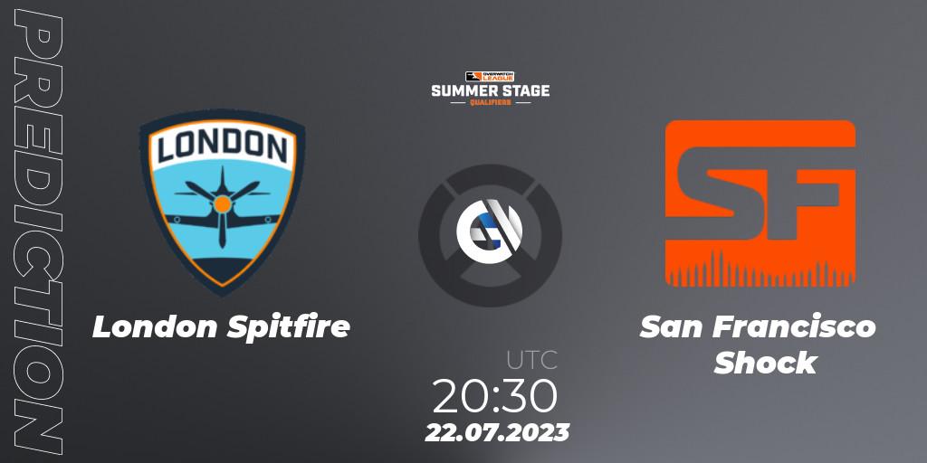 Prognose für das Spiel London Spitfire VS San Francisco Shock. 22.07.23. Overwatch - Overwatch League 2023 - Summer Stage Qualifiers