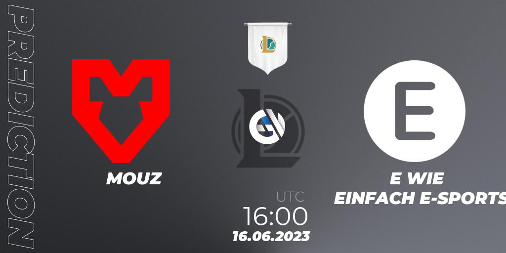 Prognose für das Spiel MOUZ VS E WIE EINFACH E-SPORTS. 16.06.23. LoL - Prime League Summer 2023 - Group Stage