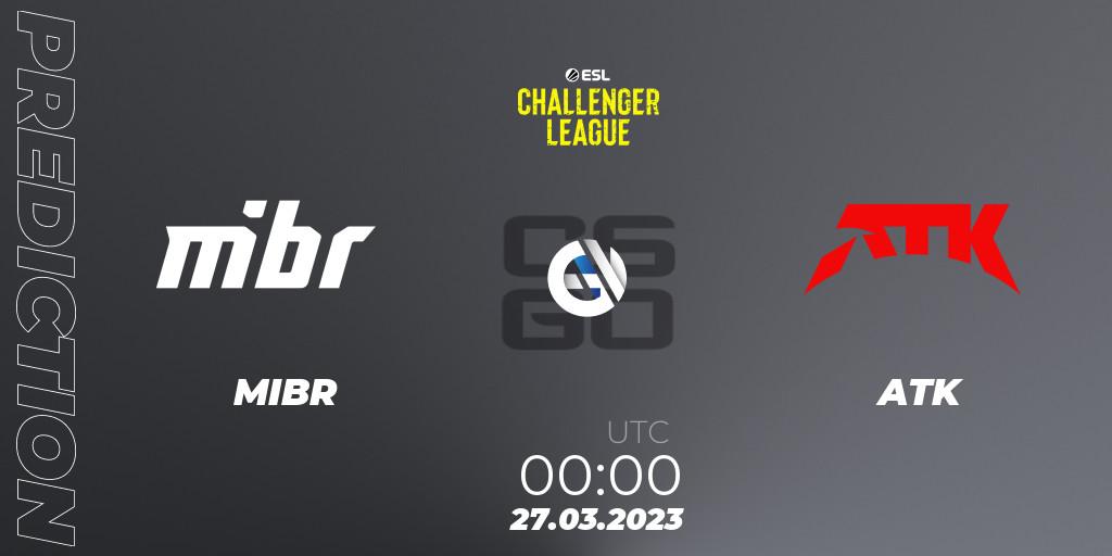 Prognose für das Spiel MIBR VS ATK. 26.03.23. CS2 (CS:GO) - ESL Challenger League Season 44: North America
