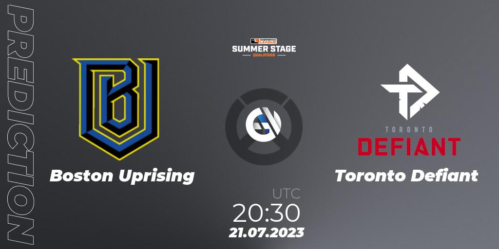 Prognose für das Spiel Boston Uprising VS Toronto Defiant. 21.07.23. Overwatch - Overwatch League 2023 - Summer Stage Qualifiers