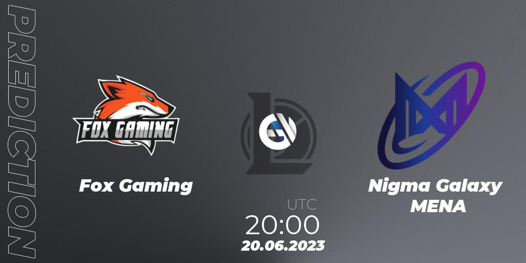 Prognose für das Spiel Fox Gaming VS Nigma Galaxy MENA. 20.06.23. LoL - Arabian League Summer 2023 - Group Stage