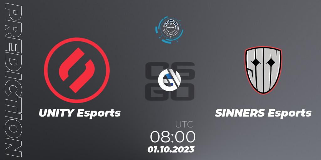 Prognose für das Spiel UNITY Esports VS SINNERS Esports. 01.10.2023 at 09:00. Counter-Strike (CS2) - Slovak National Championship 2023