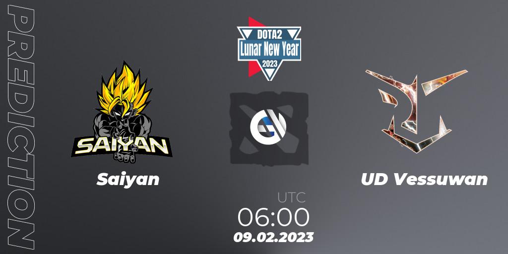 Prognose für das Spiel Saiyan VS UD Vessuwan. 09.02.23. Dota 2 - Lunar New Year 2023