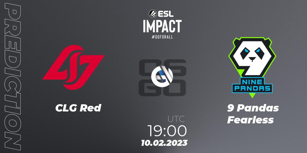 Prognose für das Spiel CLG Red VS 9 Pandas Fearless. 10.02.23. CS2 (CS:GO) - ESL Impact Katowice 2023