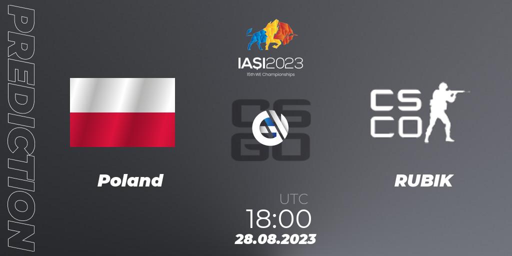 Prognose für das Spiel Poland VS RUBIK. 28.08.2023 at 21:00. Counter-Strike (CS2) - IESF World Esports Championship 2023
