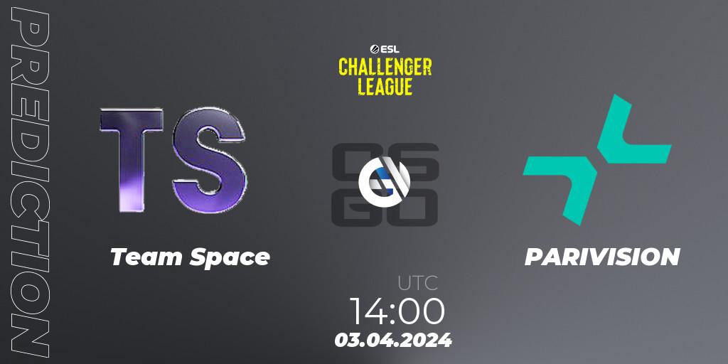 Prognose für das Spiel Team Space VS PARIVISION. 03.04.24. CS2 (CS:GO) - ESL Challenger League Season 47: Europe