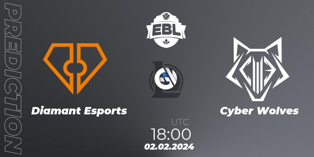 Prognose für das Spiel Diamant Esports VS Cyber Wolves. 02.02.24. LoL - Esports Balkan League Season 14