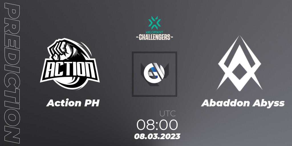 Prognose für das Spiel Action PH VS Abaddon Abyss. 07.03.23. VALORANT - VALORANT Challengers 2023: Philippines Split 1