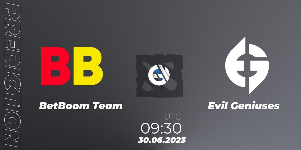 Prognose für das Spiel BetBoom Team VS Evil Geniuses. 30.06.23. Dota 2 - Bali Major 2023 - Group Stage