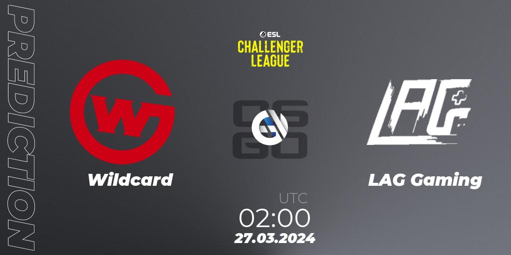 Prognose für das Spiel Wildcard VS LAG Gaming. 27.03.24. CS2 (CS:GO) - ESL Challenger League Season 47: North America