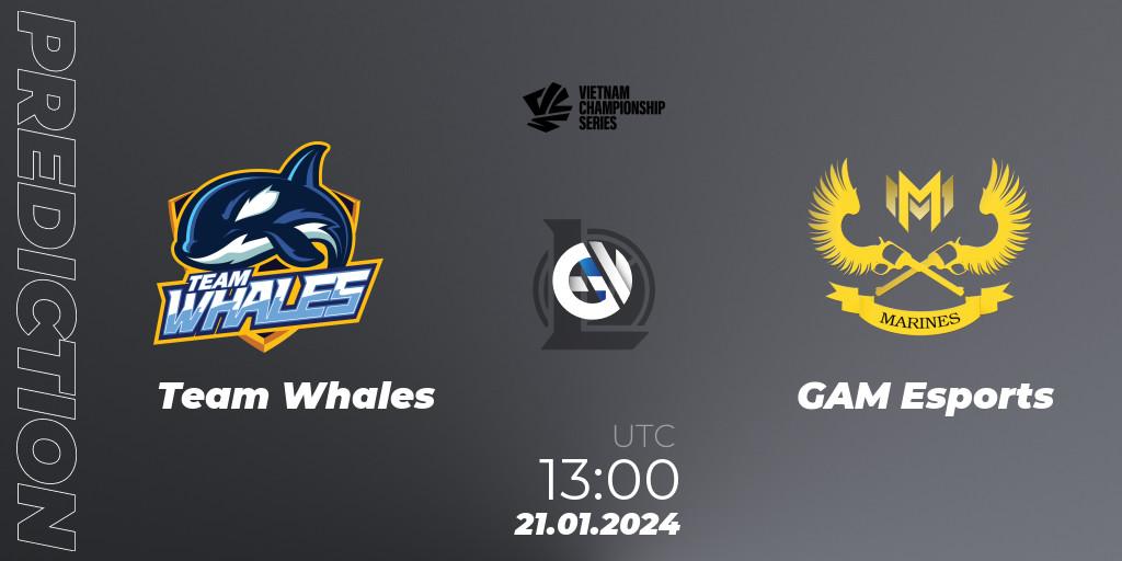 Prognose für das Spiel Team Whales VS GAM Esports. 21.01.24. LoL - VCS Dawn 2024 - Group Stage