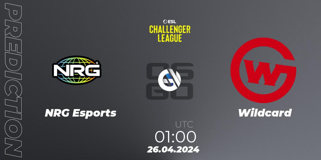 Prognose für das Spiel NRG Esports VS Wildcard. 26.04.24. CS2 (CS:GO) - ESL Challenger League Season 47: North America