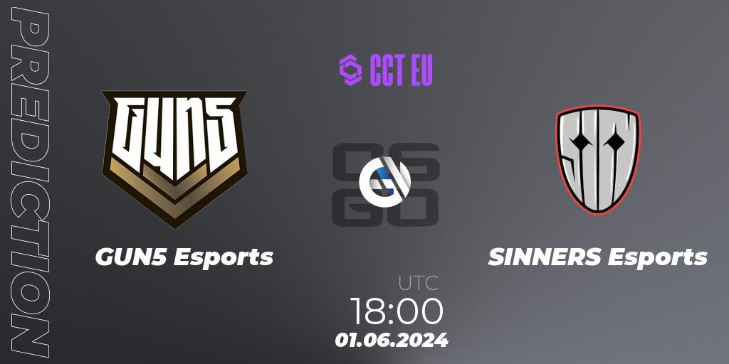 Prognose für das Spiel GUN5 Esports VS SINNERS Esports. 01.06.2024 at 18:50. Counter-Strike (CS2) - CCT Season 2 Europe Series 4