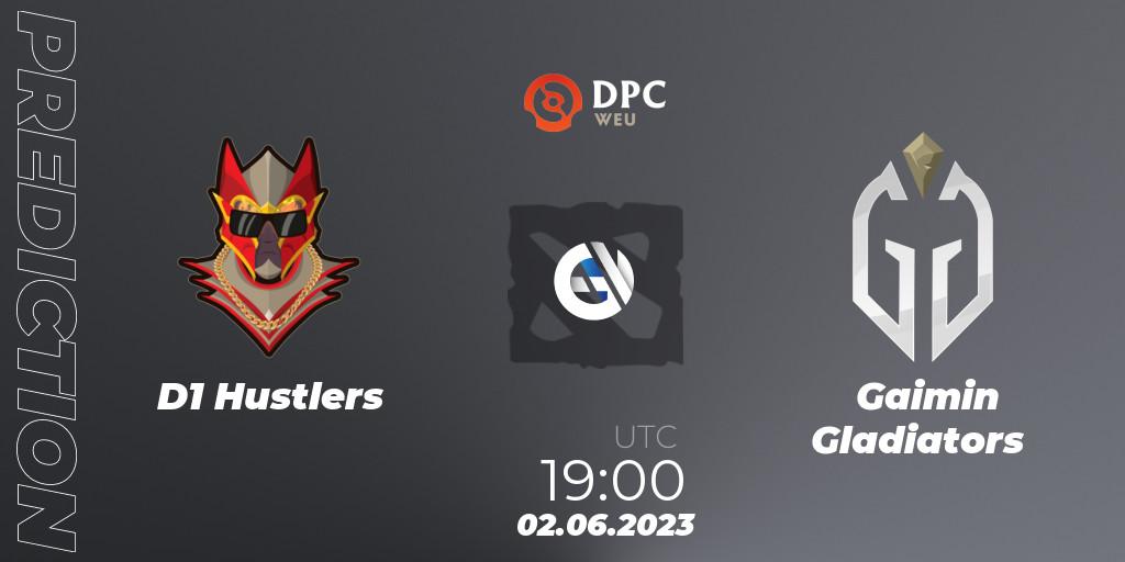 Prognose für das Spiel D1 Hustlers VS Gaimin Gladiators. 02.06.23. Dota 2 - DPC 2023 Tour 3: WEU Division I (Upper)