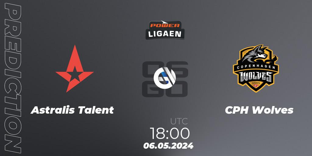 Prognose für das Spiel Astralis Talent VS CPH Wolves. 06.05.2024 at 18:00. Counter-Strike (CS2) - Dust2.dk Ligaen Season 26