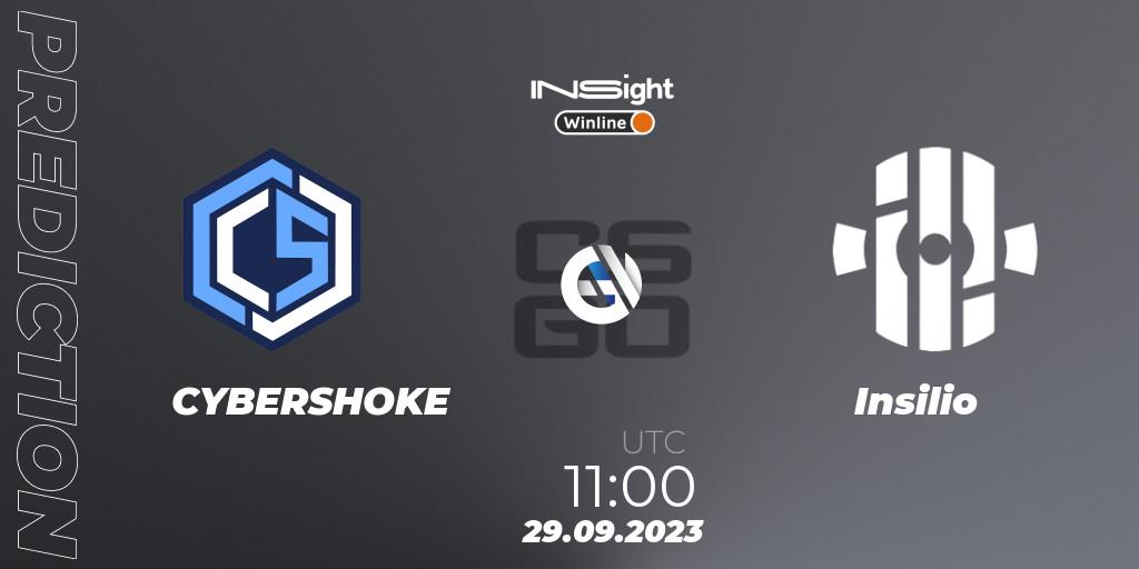 Prognose für das Spiel CYBERSHOKE VS Insilio. 29.09.2023 at 11:00. Counter-Strike (CS2) - Winline Insight Season 4