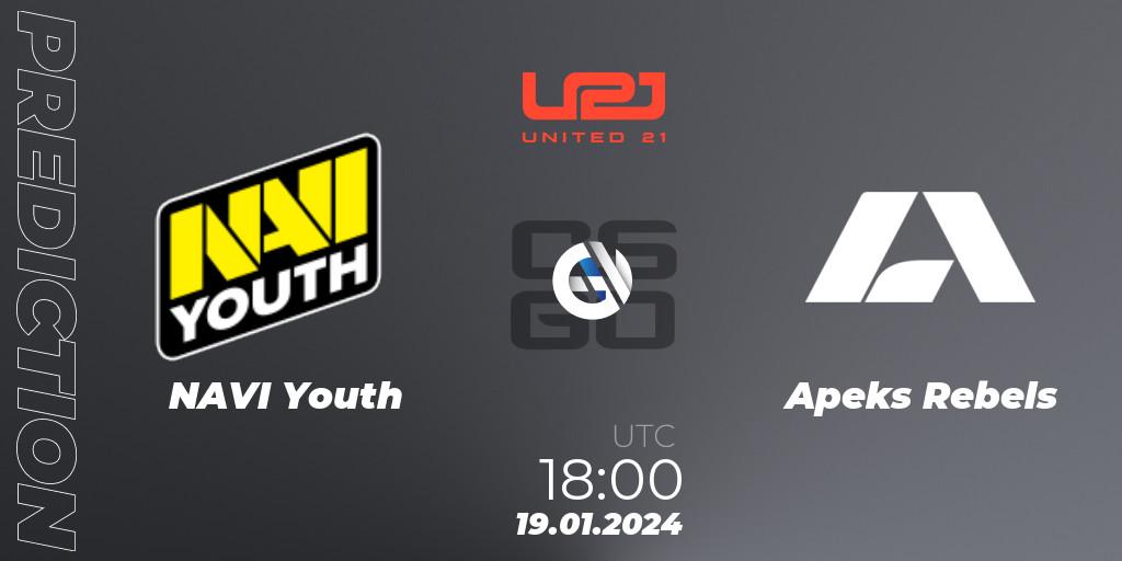 Prognose für das Spiel NAVI Youth VS Apeks Rebels. 19.01.24. CS2 (CS:GO) - United21 Season 10: Division 2