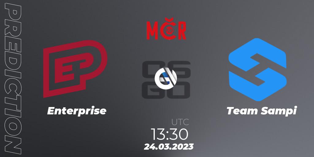 Prognose für das Spiel Enterprise VS Team Sampi. 24.03.2023 at 13:35. Counter-Strike (CS2) - Tipsport Cup Prague Spring 2023: Online Stage