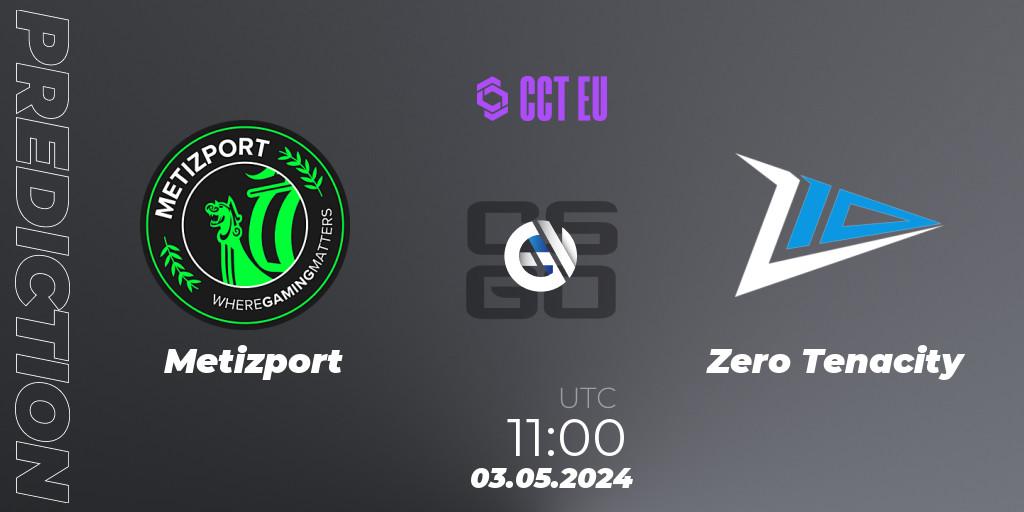 Prognose für das Spiel Metizport VS Zero Tenacity. 03.05.2024 at 11:00. Counter-Strike (CS2) - CCT Season 2 Europe Series 1