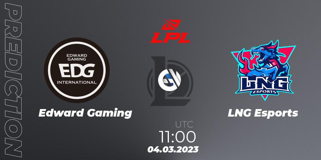 Prognose für das Spiel Edward Gaming VS LNG Esports. 04.03.23. LoL - LPL Spring 2023 - Group Stage