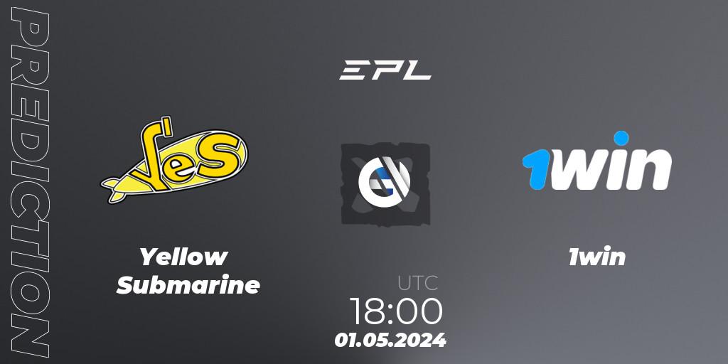 Prognose für das Spiel Yellow Submarine VS 1win. 01.05.2024 at 18:20. Dota 2 - European Pro League Season 18