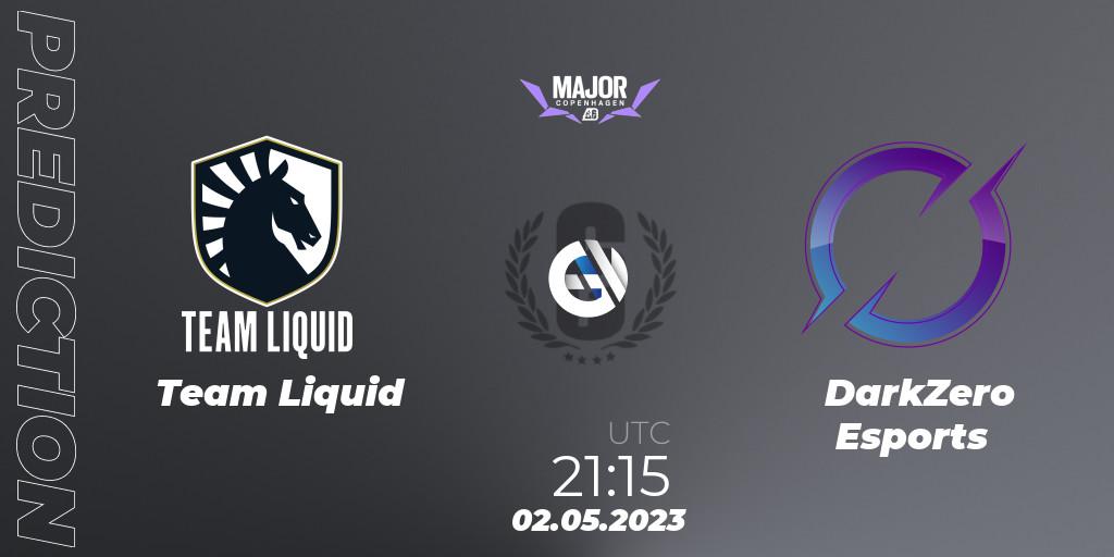 Prognose für das Spiel Team Liquid VS DarkZero Esports. 02.05.2023 at 19:50. Rainbow Six - BLAST R6 Major Copenhagen 2023