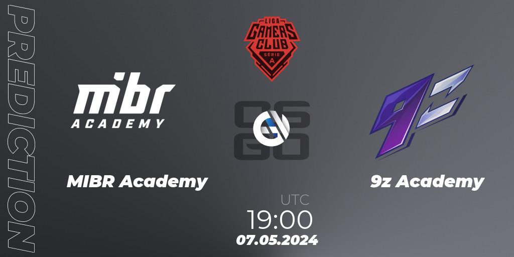 Prognose für das Spiel MIBR Academy VS 9z Academy. 07.05.2024 at 19:00. Counter-Strike (CS2) - Gamers Club Liga Série A: April 2024