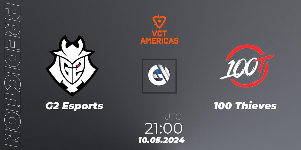 Prognose für das Spiel G2 Esports VS 100 Thieves. 10.05.2024 at 21:00. VALORANT - VCT 2024: Americas League - Stage 1