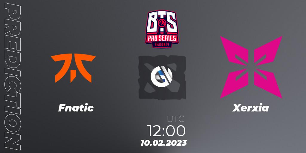 Prognose für das Spiel Fnatic VS Xerxia. 10.02.23. Dota 2 - BTS Pro Series Season 14: Southeast Asia