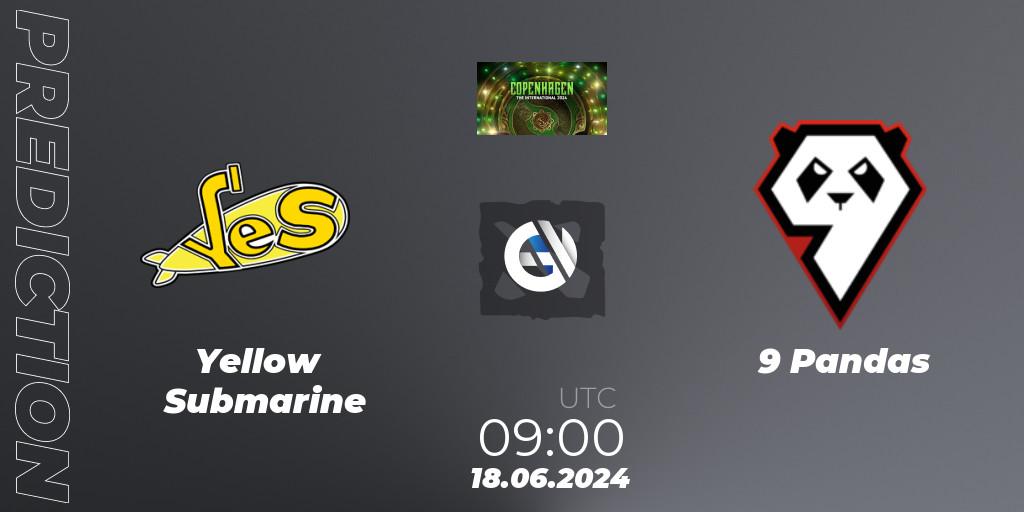 Prognose für das Spiel Yellow Submarine VS 9 Pandas. 18.06.2024 at 09:20. Dota 2 - The International 2024: Eastern Europe Closed Qualifier