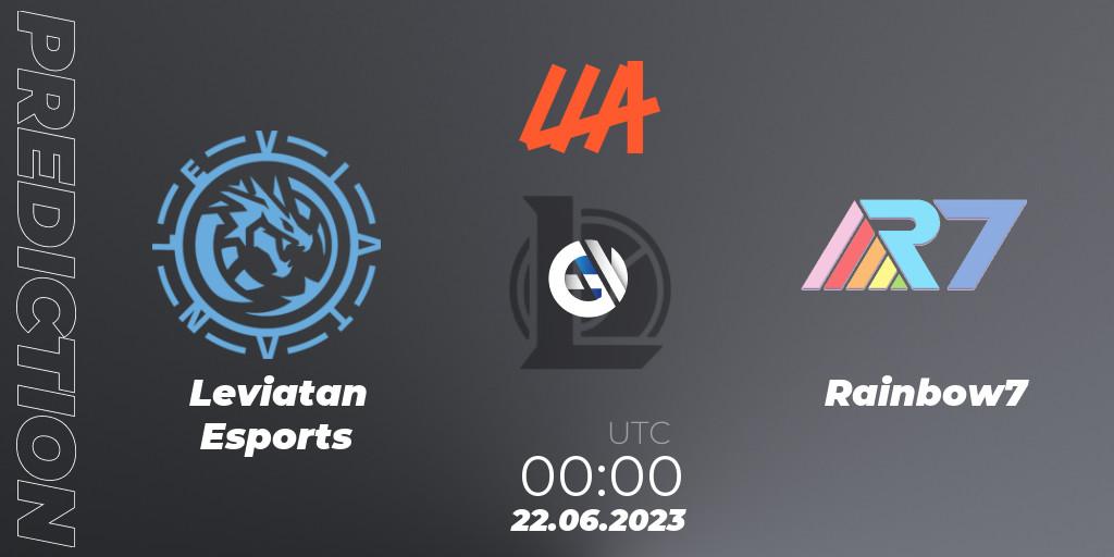 Prognose für das Spiel Leviatan Esports VS Rainbow7. 22.06.23. LoL - LLA Closing 2023 - Group Stage