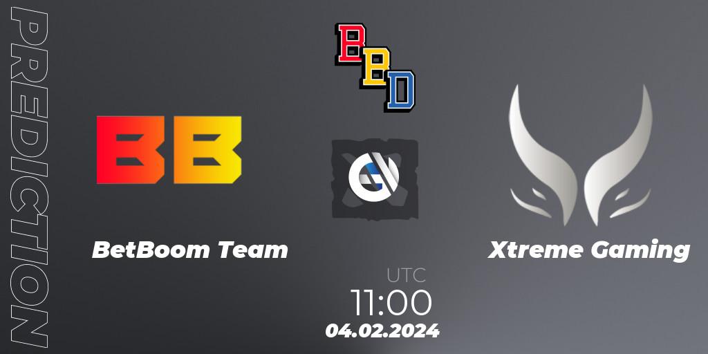 Prognose für das Spiel BetBoom Team VS Xtreme Gaming. 04.02.24. Dota 2 - BetBoom Dacha Dubai 2024