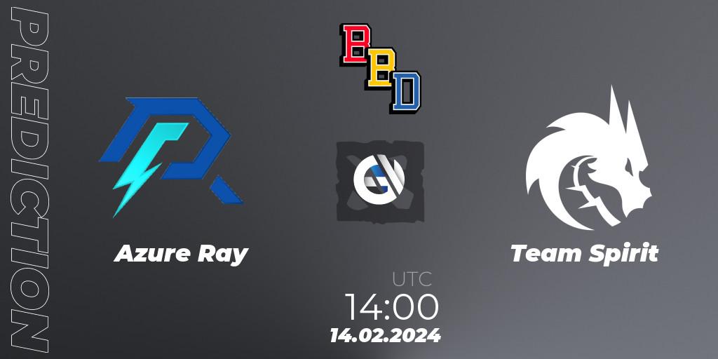 Prognose für das Spiel Azure Ray VS Team Spirit. 14.02.24. Dota 2 - BetBoom Dacha Dubai 2024