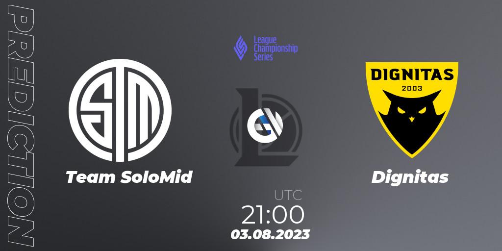 Prognose für das Spiel Team SoloMid VS Dignitas. 03.08.23. LoL - LCS Summer 2023 - Playoffs
