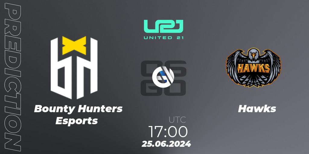 Prognose für das Spiel Bounty Hunters Esports VS Hawks. 25.06.2024 at 17:00. Counter-Strike (CS2) - United21 South America Season 1