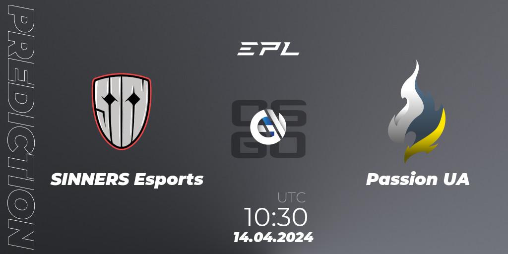 Prognose für das Spiel SINNERS Esports VS Passion UA. 14.04.24. CS2 (CS:GO) - European Pro League Season 15