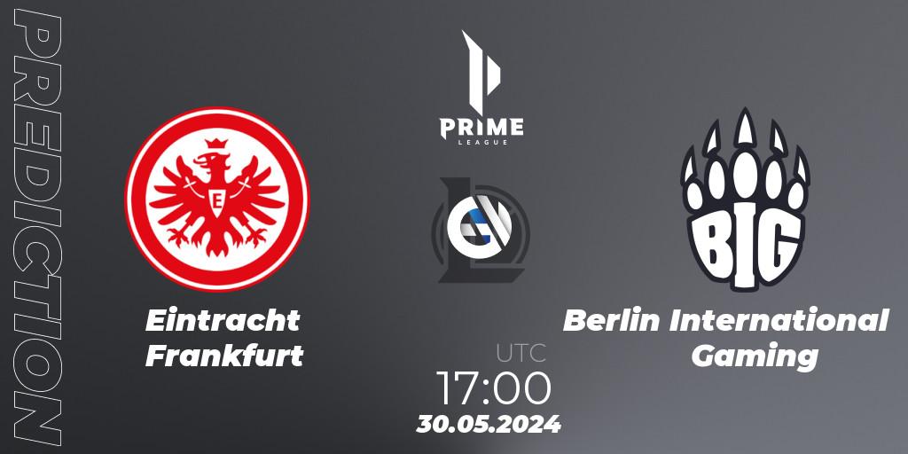 Prognose für das Spiel Eintracht Frankfurt VS Berlin International Gaming. 30.05.2024 at 17:00. LoL - Prime League Summer 2024
