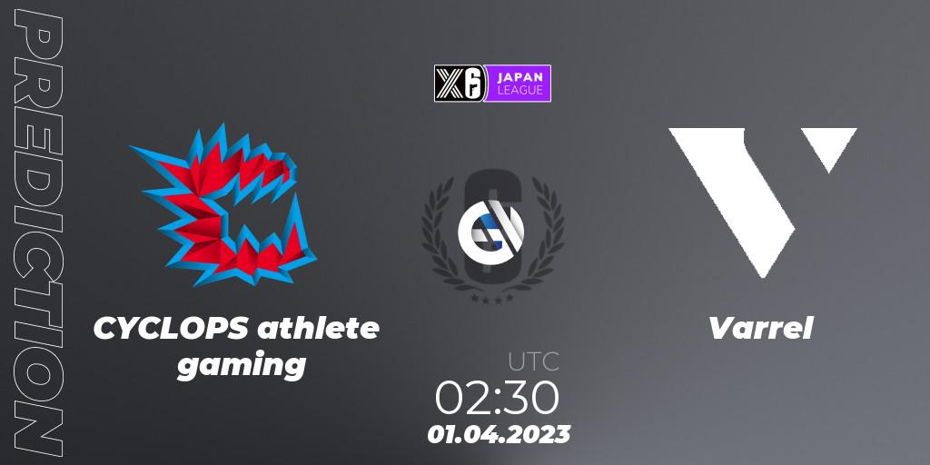 Prognose für das Spiel CYCLOPS athlete gaming VS Varrel. 01.04.2023 at 02:30. Rainbow Six - Japan League 2023 - Stage 1