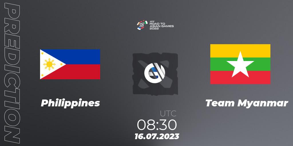 Prognose für das Spiel Philippines VS Team Myanmar. 16.07.2023 at 08:30. Dota 2 - 2022 AESF Road to Asian Games - Southeast Asia